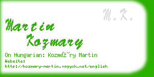 martin kozmary business card